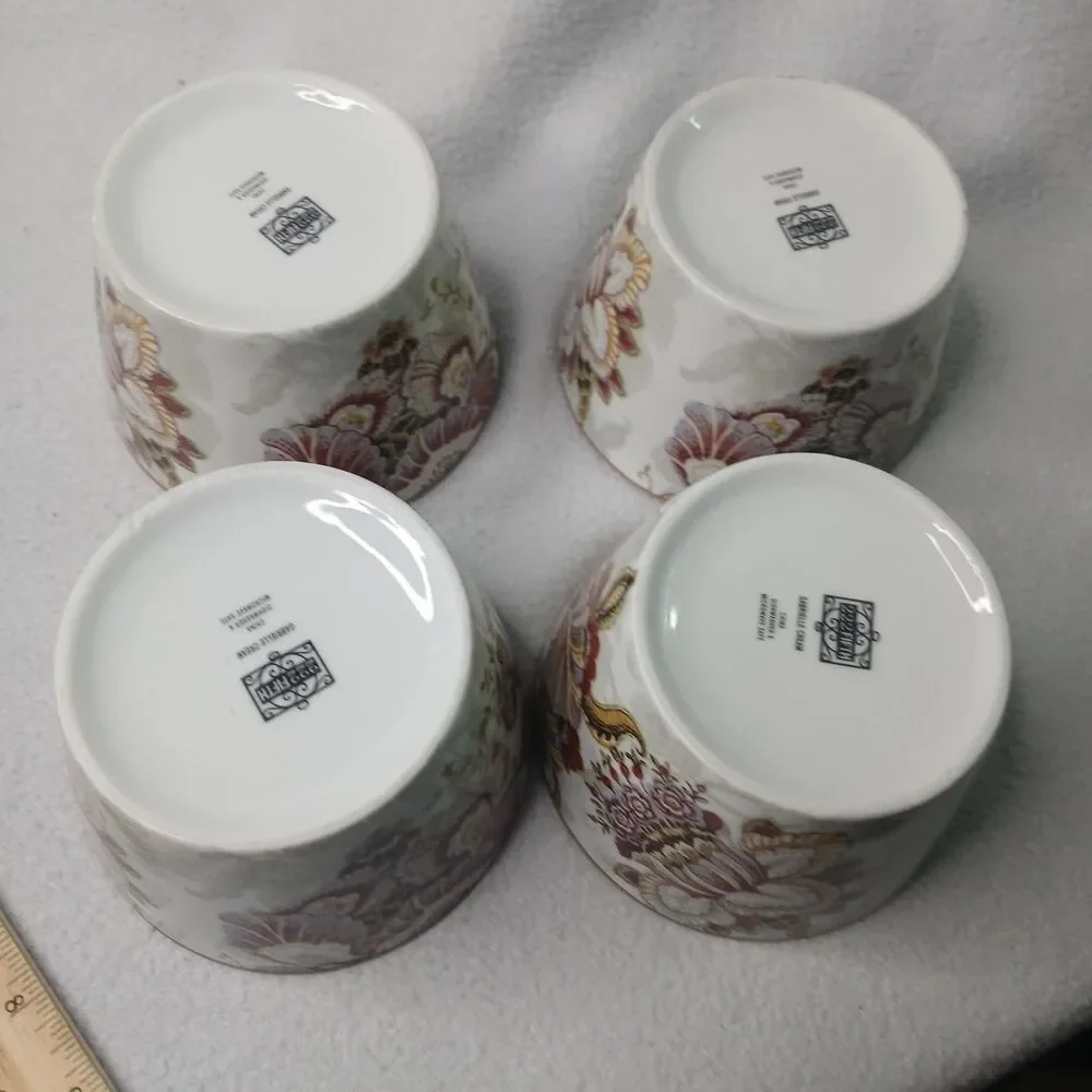 4 Gabrielle Cream Individual Appetizer Bowls Porcelain 222 Fifth Discontinued